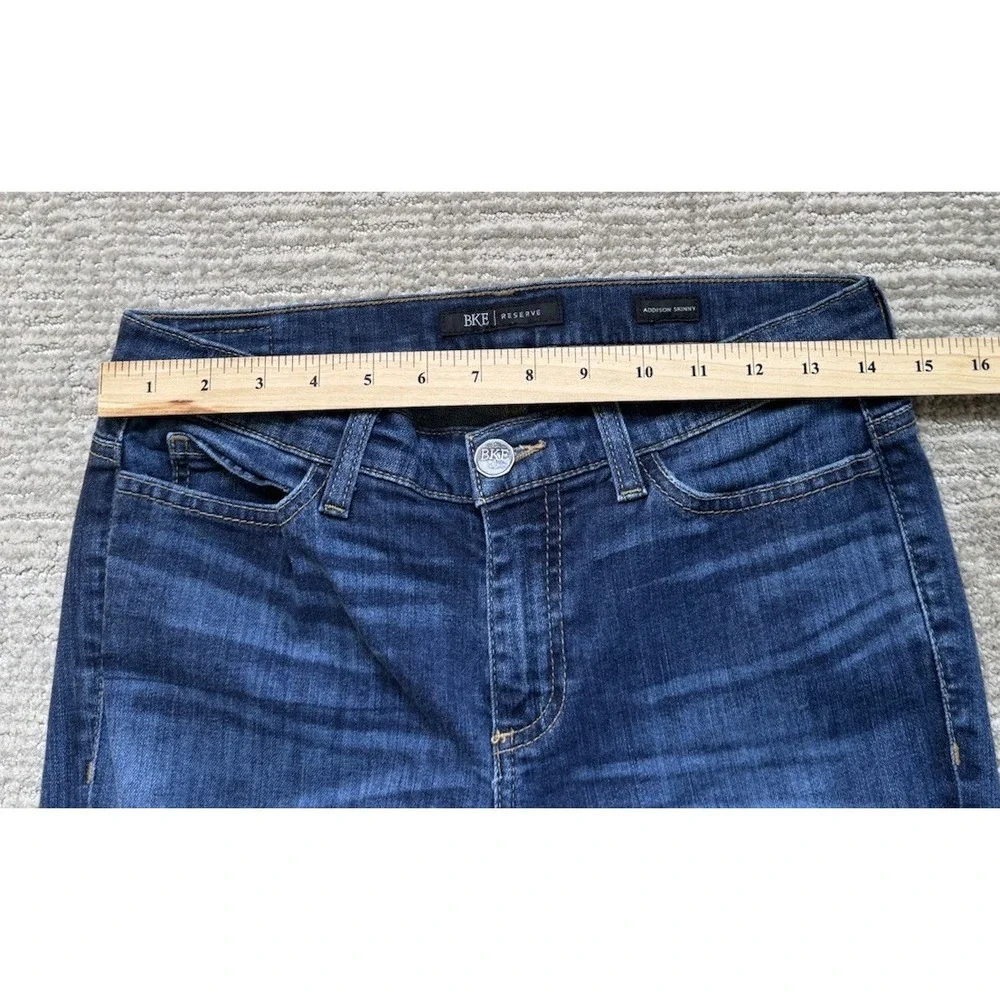 BKE Buckle Reserve Women's Addison  Skinny Blue Dark Wash Denim Jeans Size 27R‎ - Picture 4 of 9
